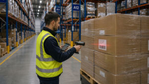 handheld barcode scanner warehouse operator