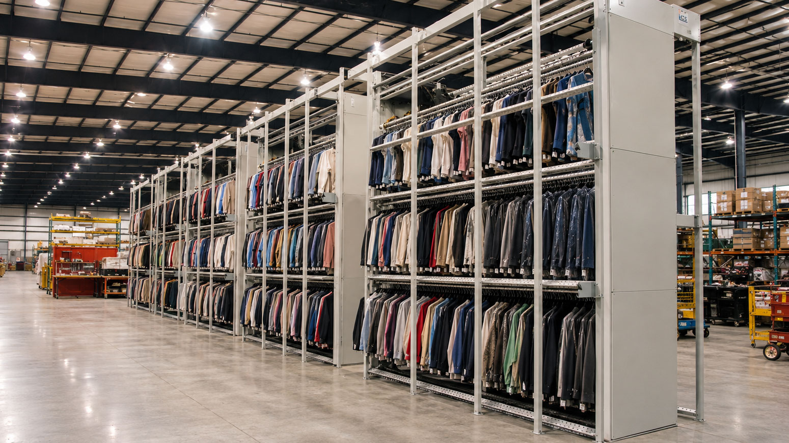 garment carousel warehouse storage system-166747 garment carousel warehouse storage system for organized hanging apparel inventory