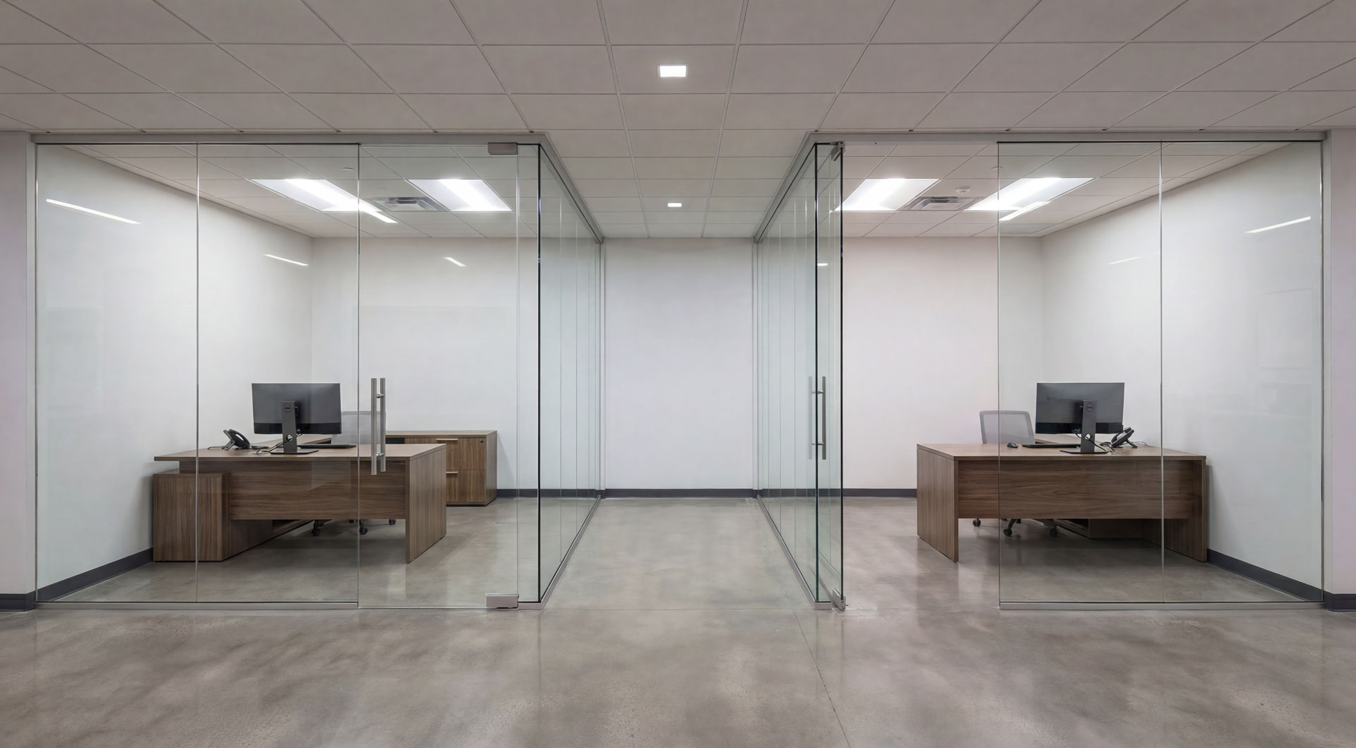 document scanning police records management office with glass enclosed workspaces for secure file digitization