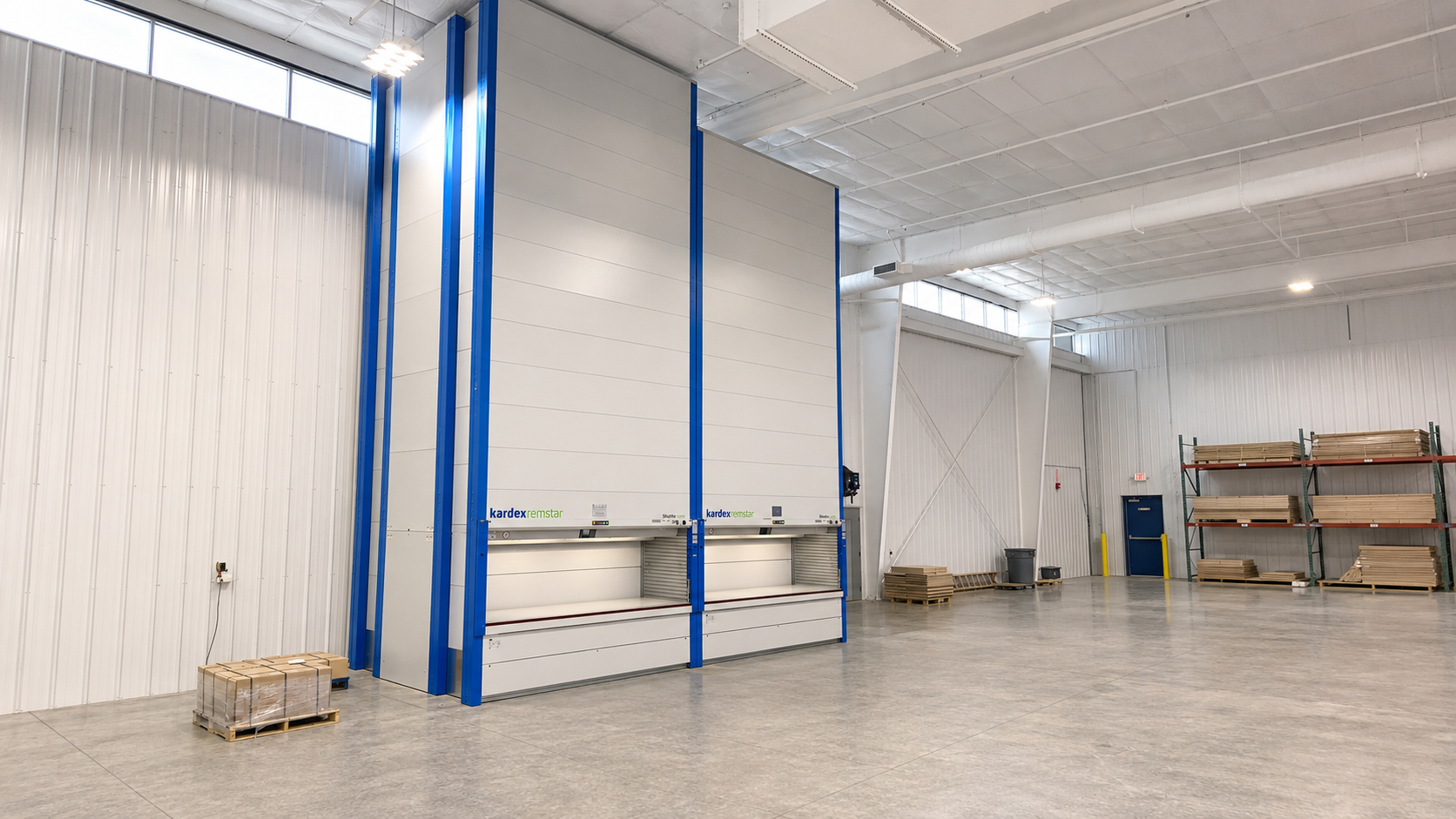 Industrial warehouse with automated storage system