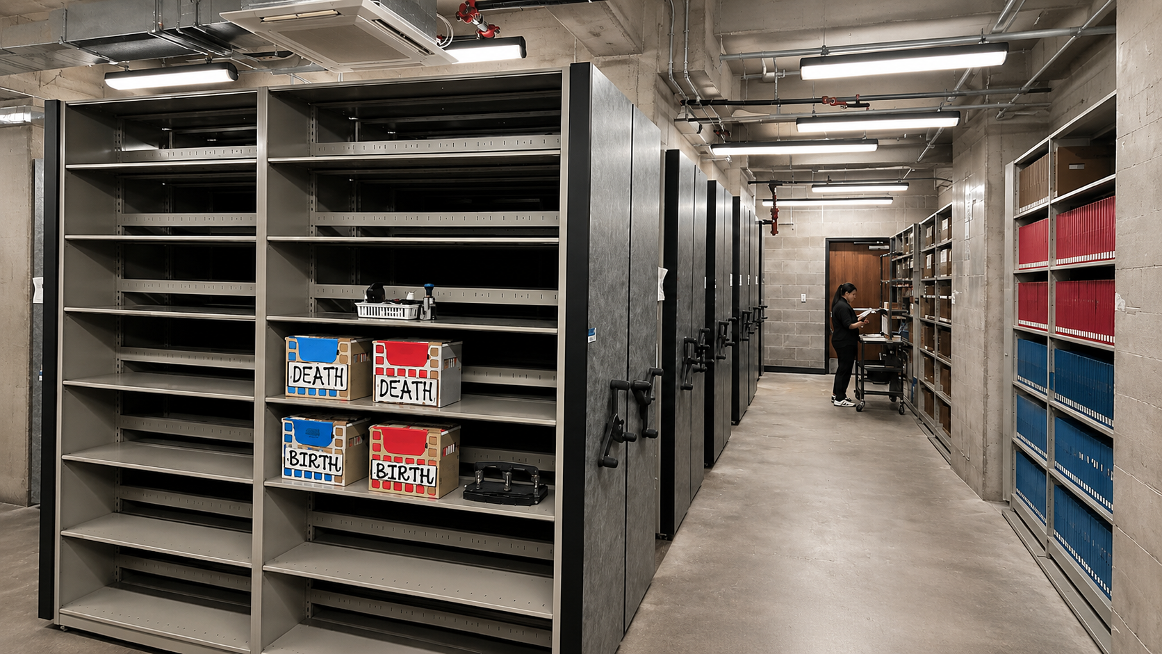high density mobile file storage shelving
