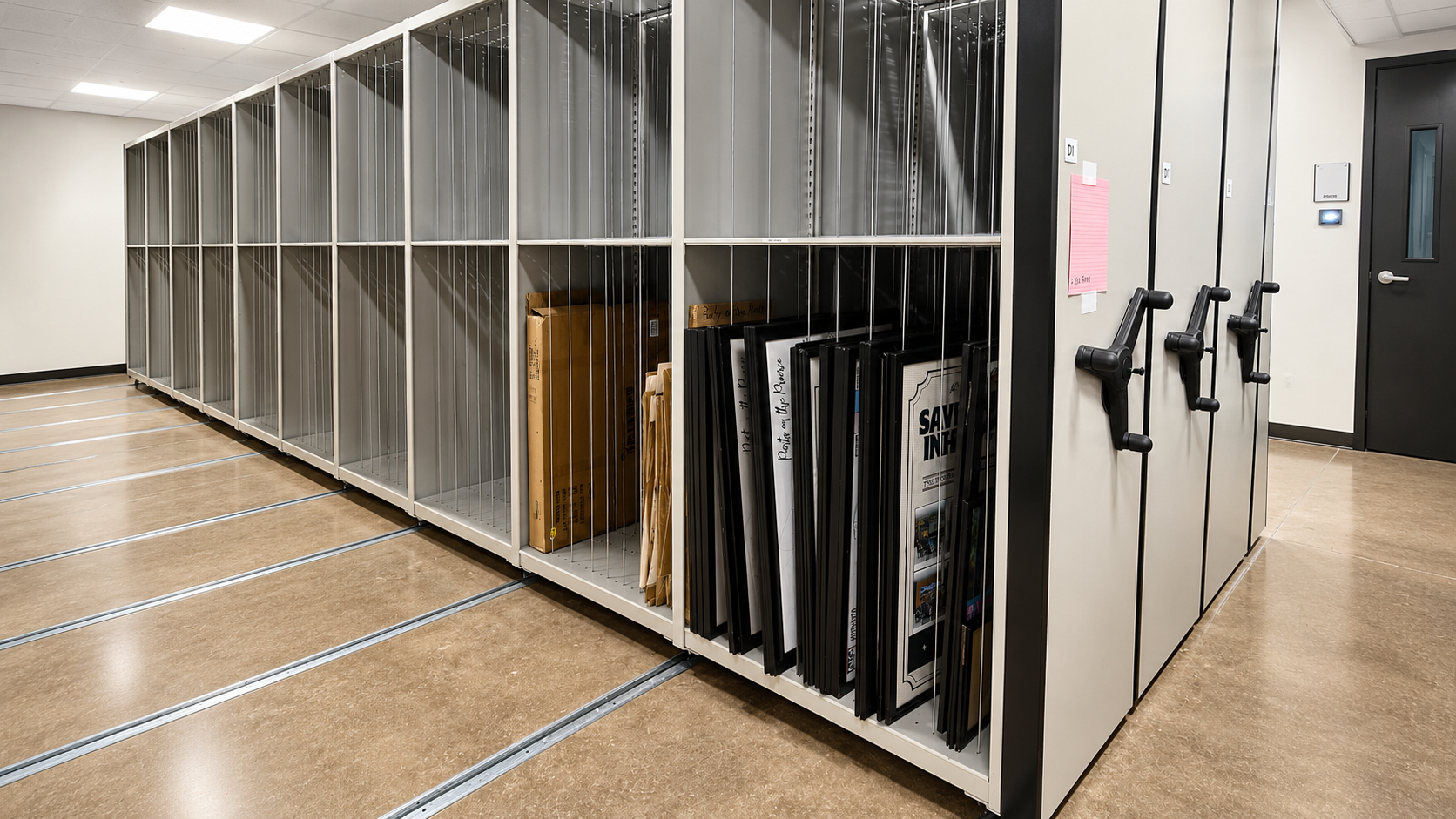 mobile art rack storage system